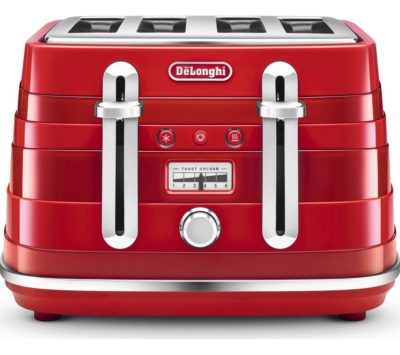 DELONGHI Avvolta CTA4003.R 4-Slice Toaster - Red
